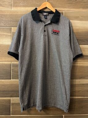 Vintage ESPN Club Disney World Grey Golf Shirt Polo Size XL 90s Y2K Embroidered